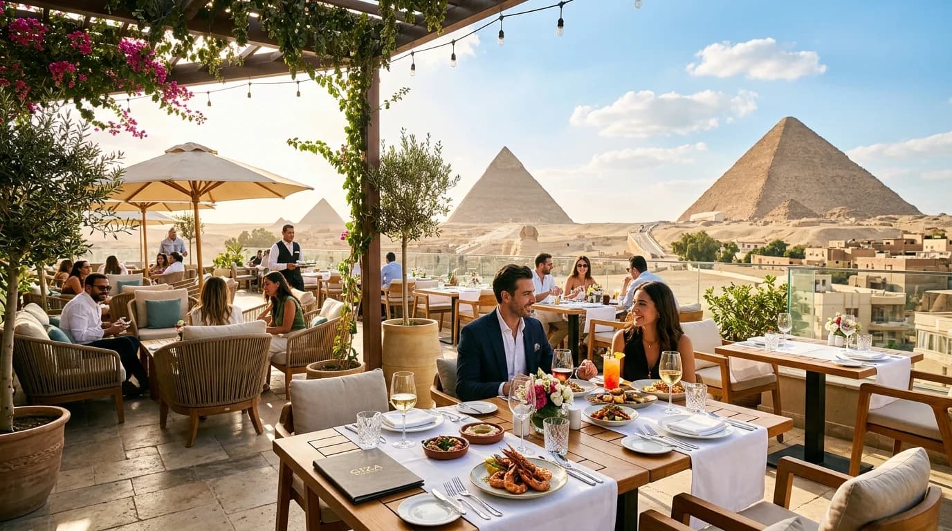 Camel Taste Rooftop Terrace Pyramids View