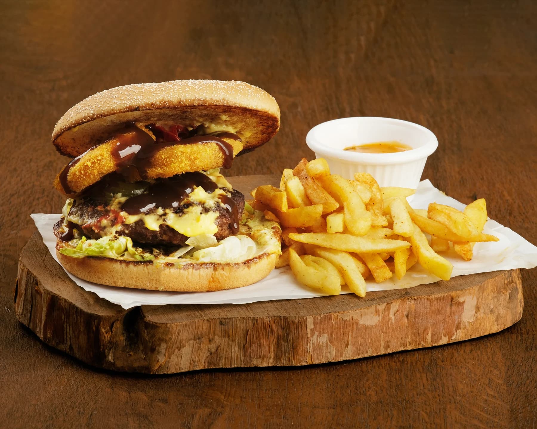 Smoky BBQ camel burger